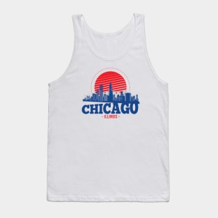 Retro Chicago, Illinois Skyline Tank Top